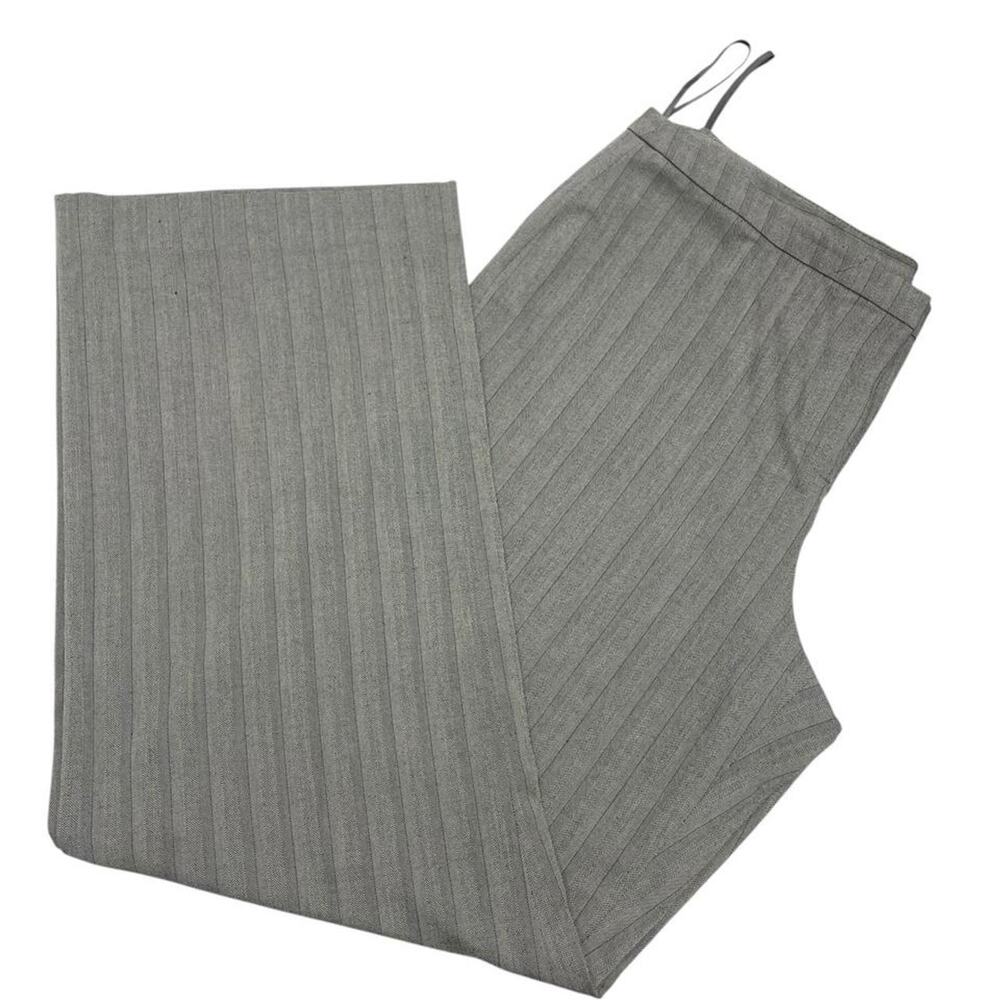 Gray pinstripe polyester viscose
